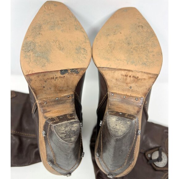 Christian Dior 2006 John Galliano Collection Western Brown Leather Boots - Picture 7 of 8